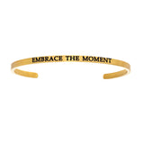 Intuitions Stainless Steel EMBRACE THE MOMENT Diamond Accent Cuff Bangle Bracelet