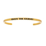 Intuitions Stainless Steel ENJOY THE JOURNEY Diamond Accent Cuff Bangle Bracelet