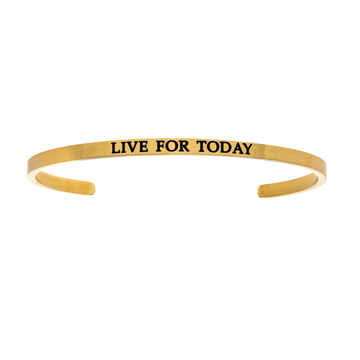Intuitions Stainless Steel LIVE FOR TODAY Diamond Accent Cuff Bangle Bracelet fine designer jewelry for men and women