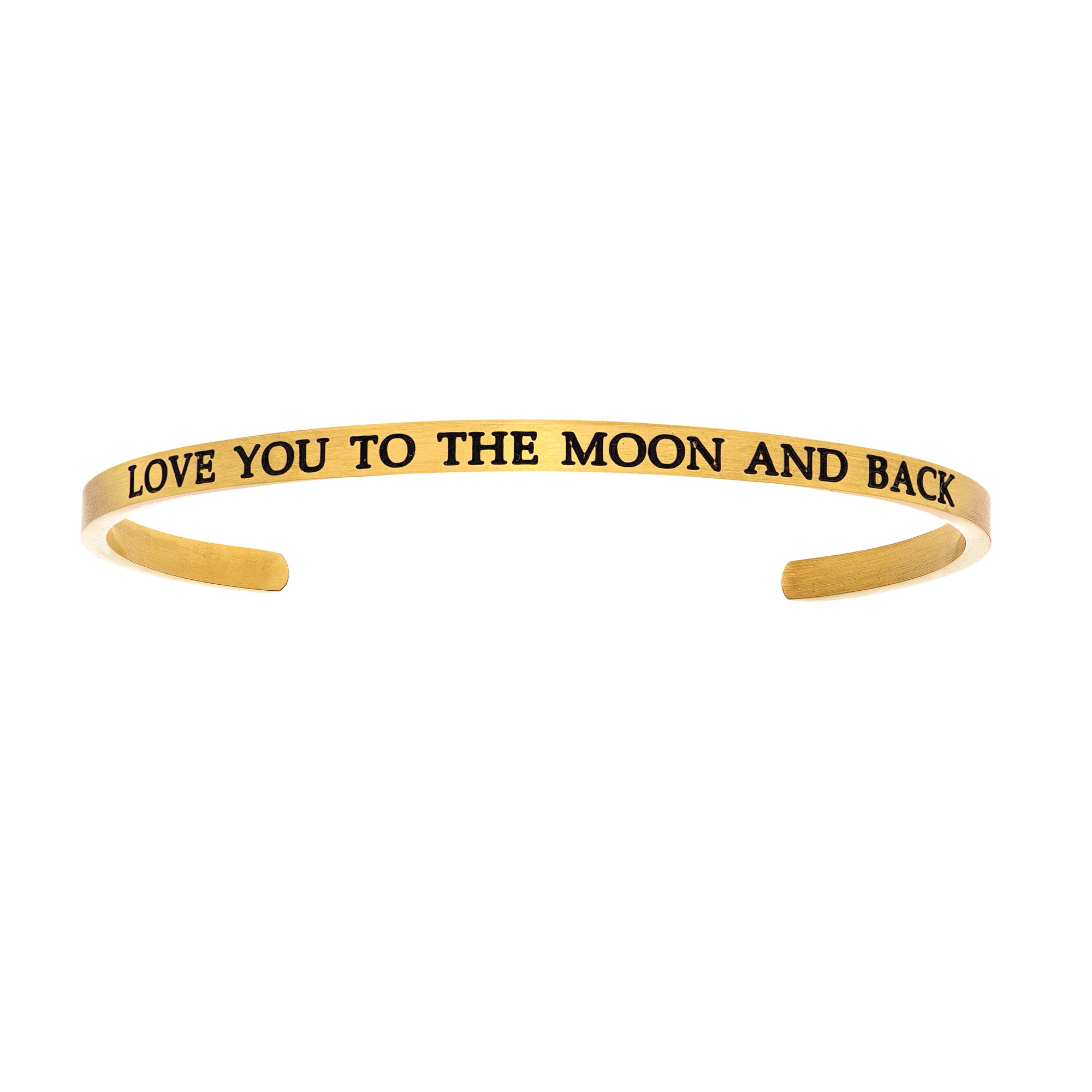 Intuitions Stainless Steel LOVE YOU TO THE MOON AND BACK Diamond Accent Cuff Bangle Bracelet