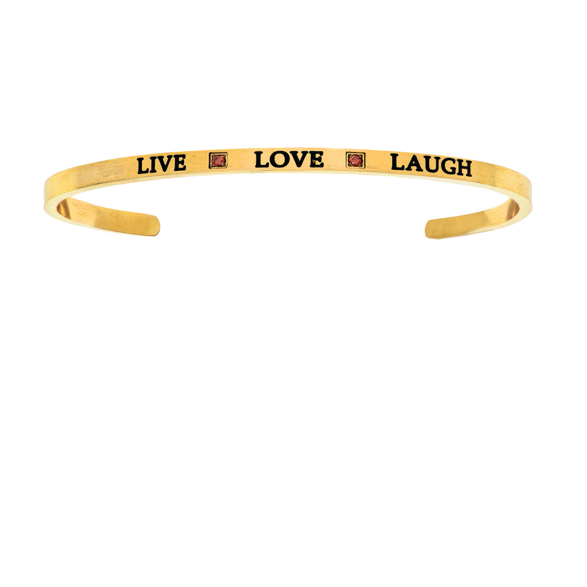 With Yellow Finish Satin Square Live Love Laugh Cuff Bangle Bracelet fine designer jewelry for men and women