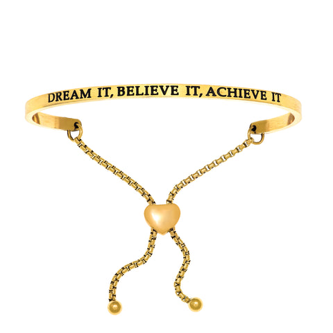Intuitions Stainless Steel DREAM IT, BELIEVE IT, ACHIEVE IT Diamond Accent Adjustable Bracelet