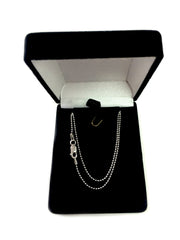 Collier chaîne de perles en argent sterling plaqué rhodium, bijoux de créateur fins de 1,2 mm pour hommes et femmes