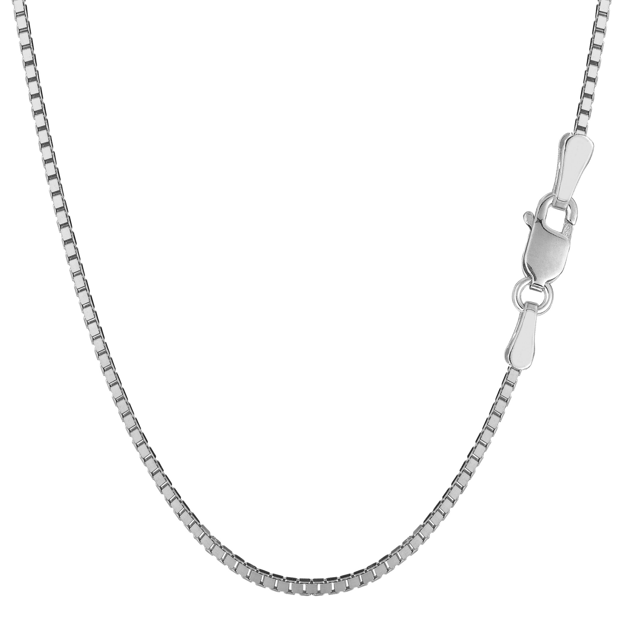 Sterling Silver Rhodium Plated Box Chain Necklace, 1,8mm