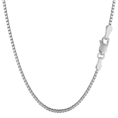 Collar de cadena tipo caja de plata de ley chapada en rodio, joyería fina de diseño de 1,8 mm para hombres y mujeres