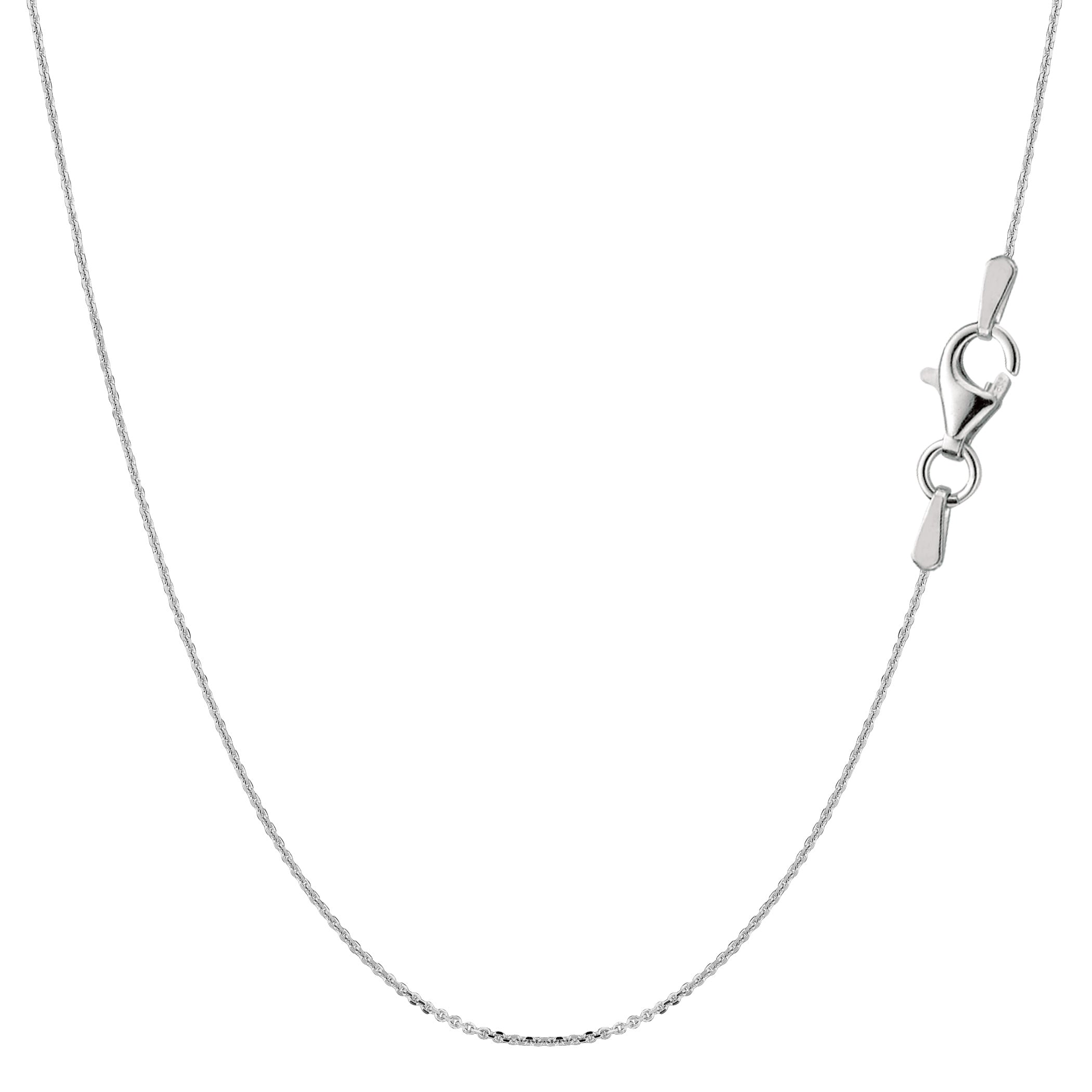 Collar de cadena tipo cable de plata de ley chapada en rodio, joyería fina de diseño de 0,6 mm para hombres y mujeres