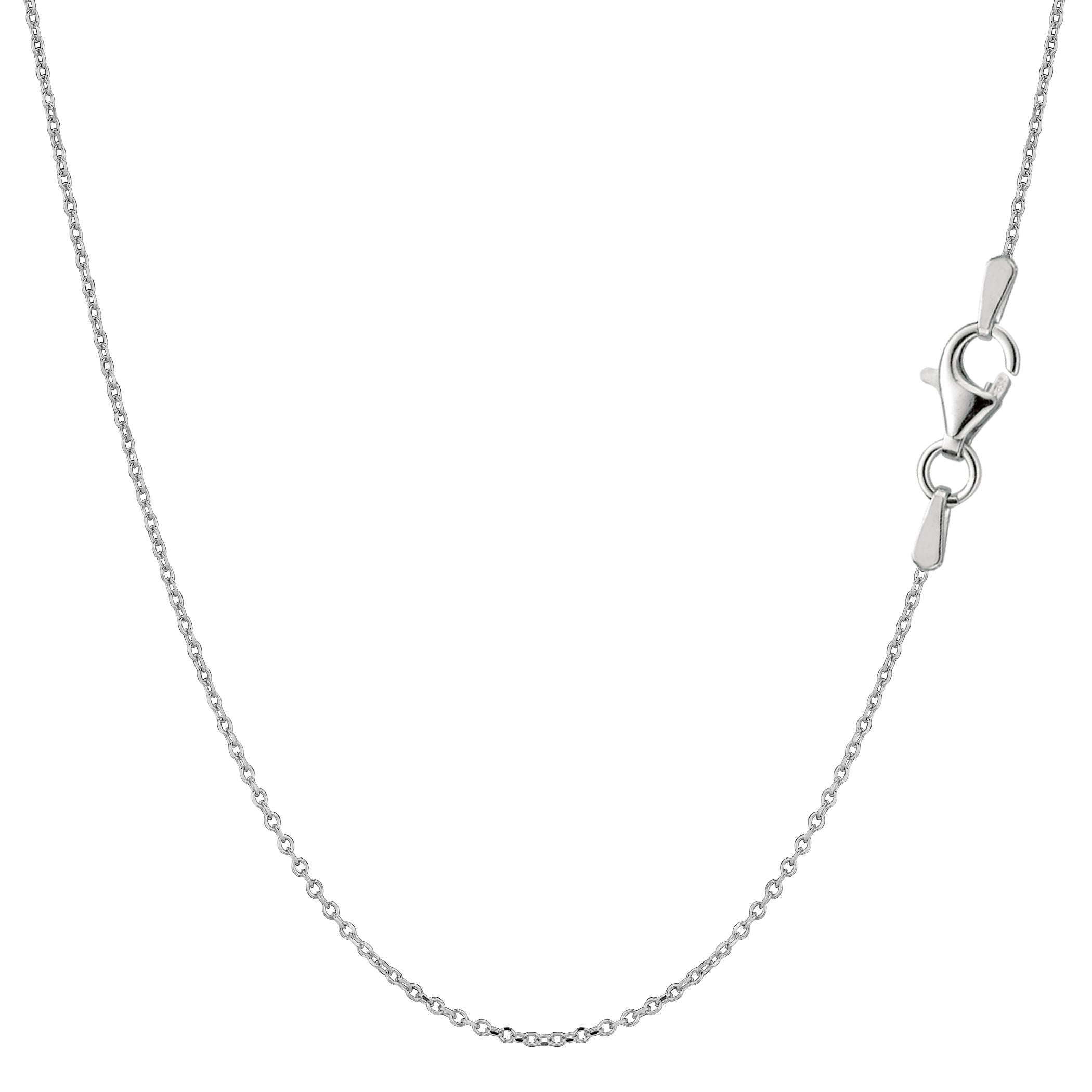 Sterling Silver Rhodium Pläterat Cable Chain Halsband, 0,8 mm fina designersmycken för män och kvinnor