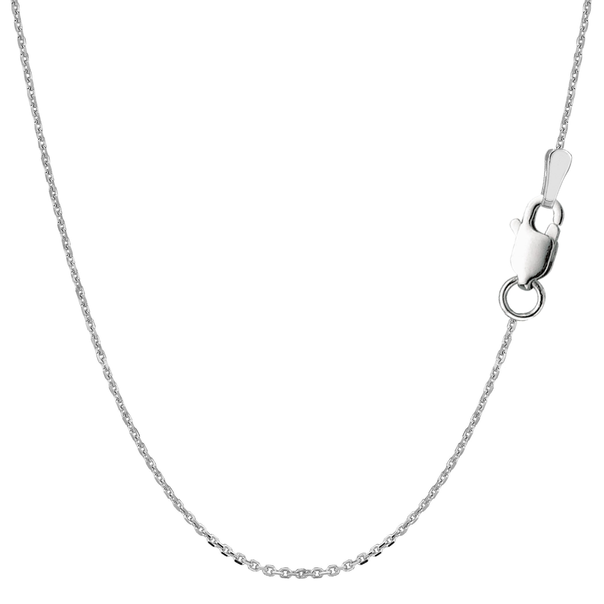 Sterling Silver Rhodium Plated Cable Chain Necklace, 1.1mm