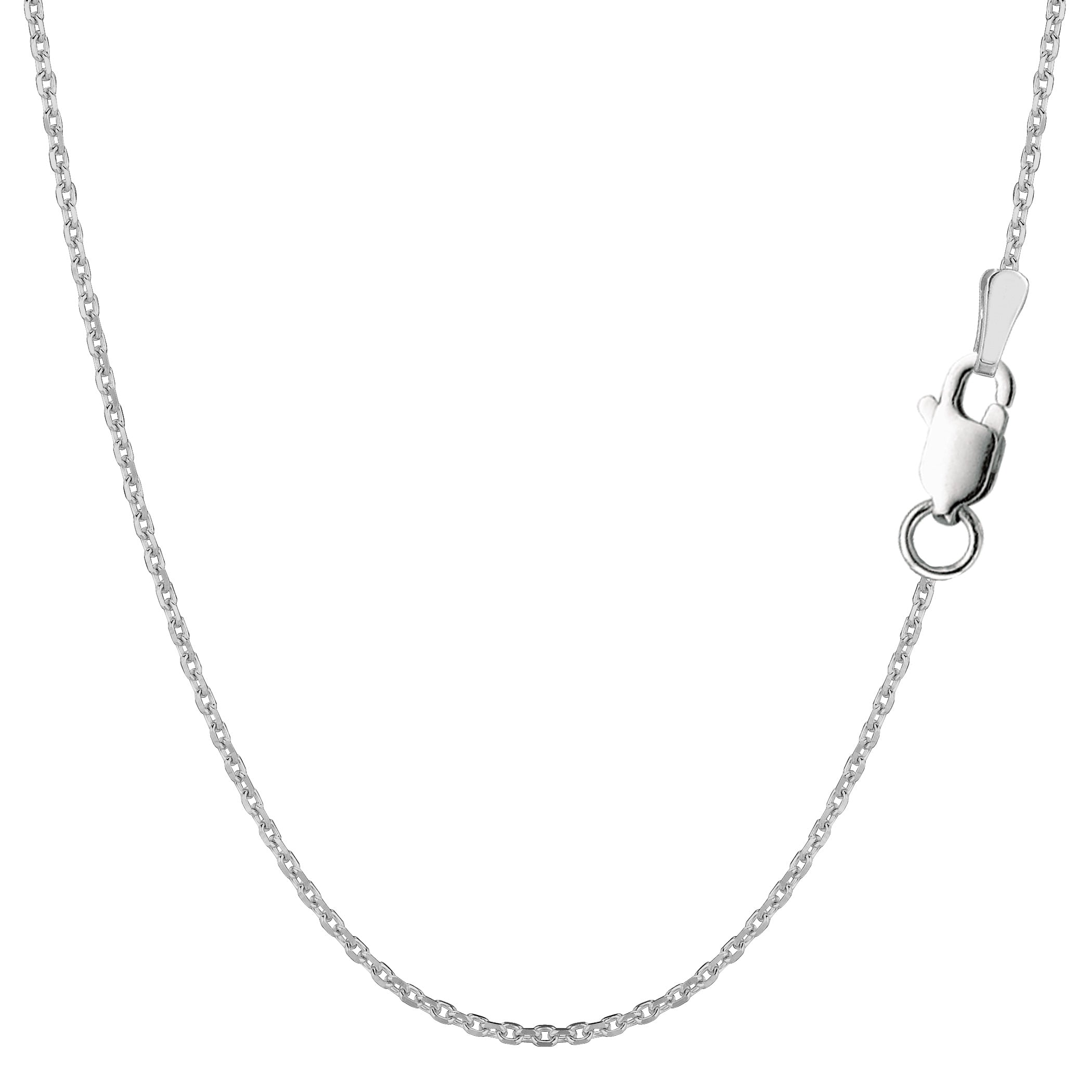 Sterling Silver Rhodium Plated Cable Chain Necklace, 1.4mm fine designer jewelry for men and women