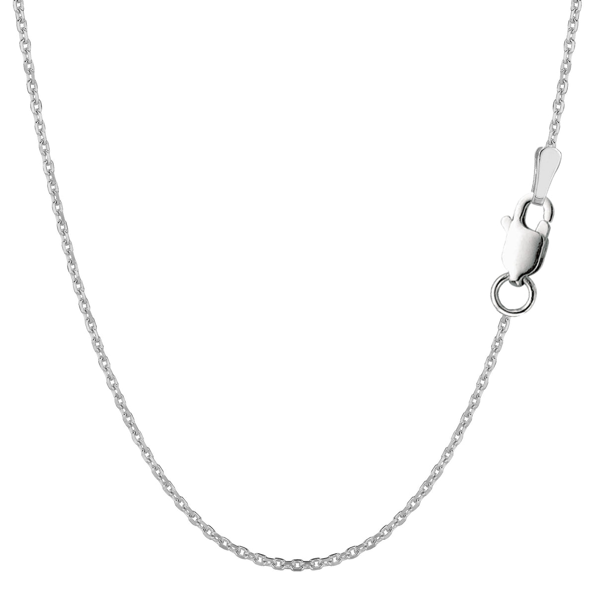 Sterling Silver Rhodium Pläterat Cable Chain Halsband, 1,4 mm fina designersmycken för män och kvinnor