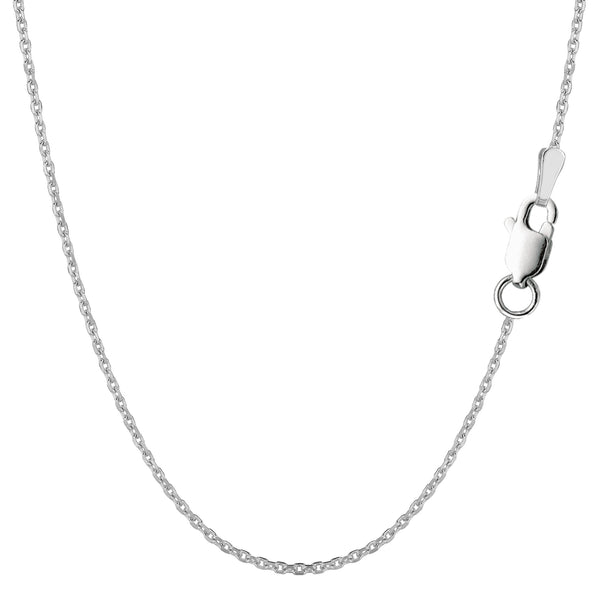 Sterling Silver Rhodium Plated Cable Chain Necklace, 1.4mm