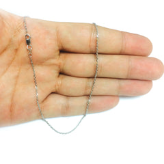 Collar de cadena tipo cable de plata de ley chapada en rodio, joyería fina de diseño de 1,4 mm para hombres y mujeres