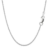 Sterling Silver Rhodium Plated Cable Chain Necklace, 1,5mm