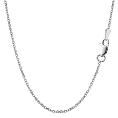 Sterling Silver Rhodium Plated Cable Chain Necklace, 1,5mm fine designer jewelry for men and women