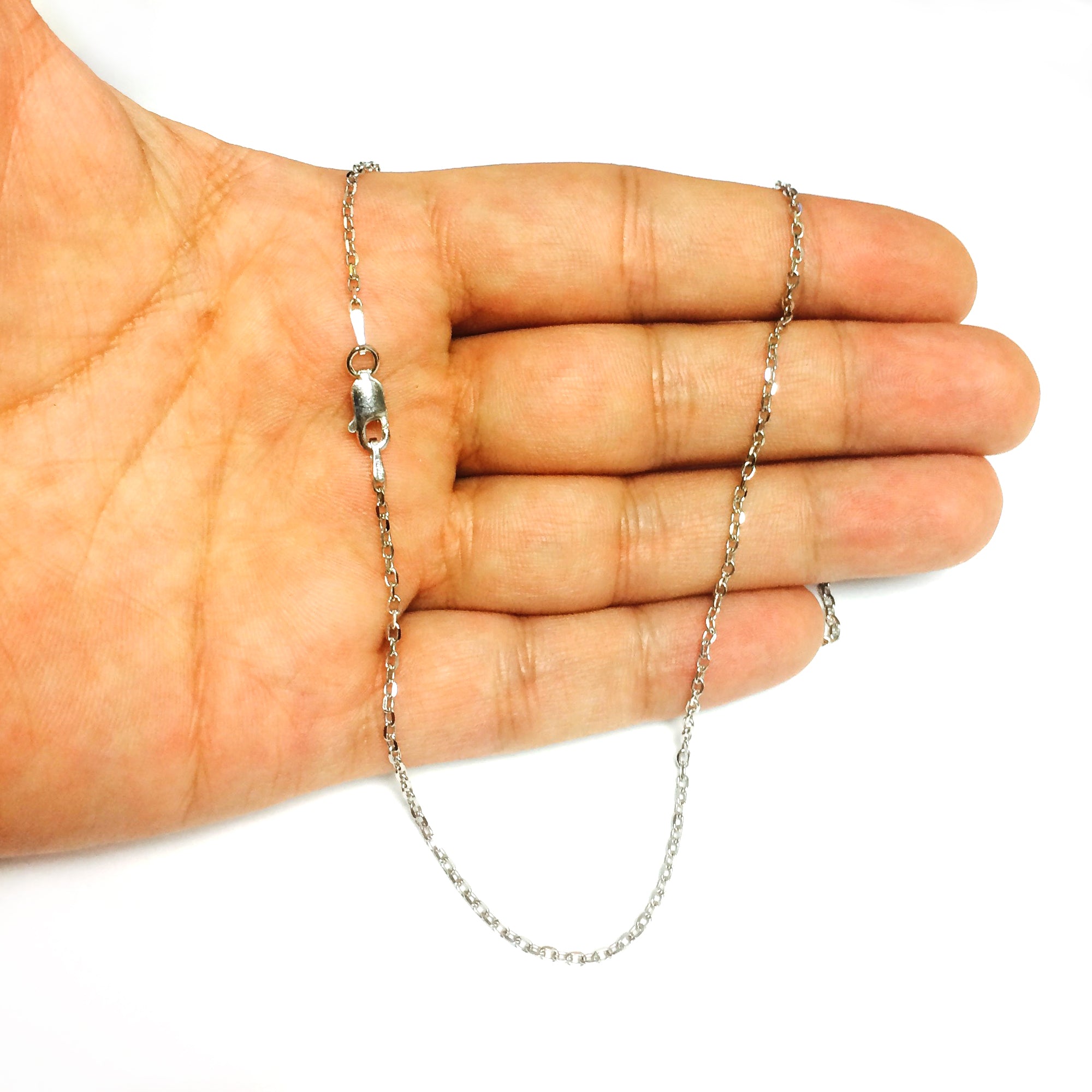 Collana a catena portacavi in ​​argento sterling placcato rodio, gioielli di design da 1,5 mm per uomini e donne