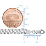 Sterling Silver Rhodium Plated Curb Chain Necklace, 4.7mm