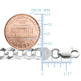 Sterling Silver Rhodium Plated Curb Bracelet - Length 8.5 Inch - JewelryAffairs
 - 2