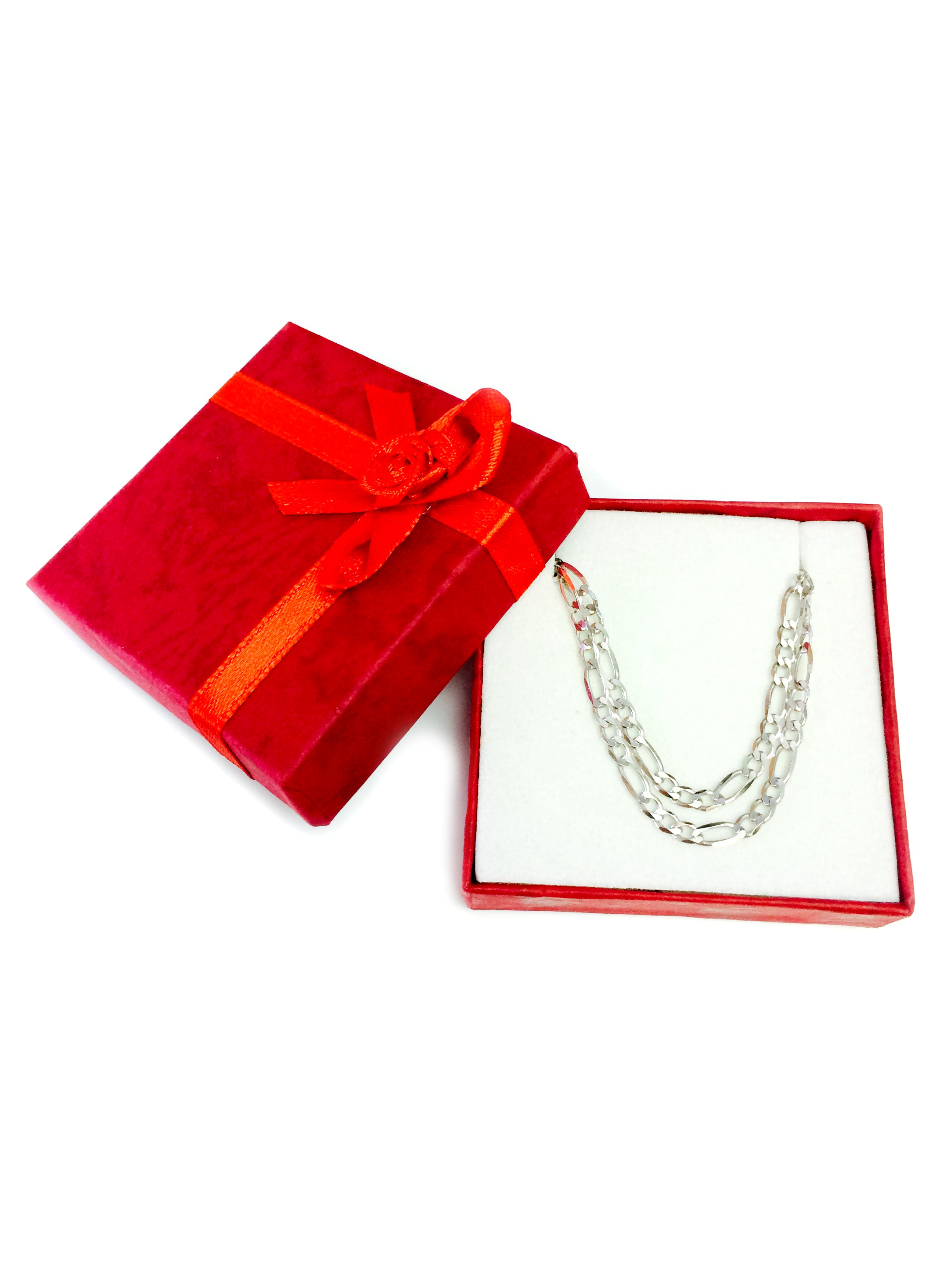 Sterling sølv rhodineret Figaro kæde halskæde, 3,0 mm fine designer smykker til mænd og kvinder