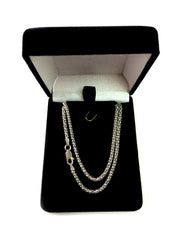 Sterling Silver Rhodium Plated Fancy Popcorn Rope Chain Necklace, 2.5mm