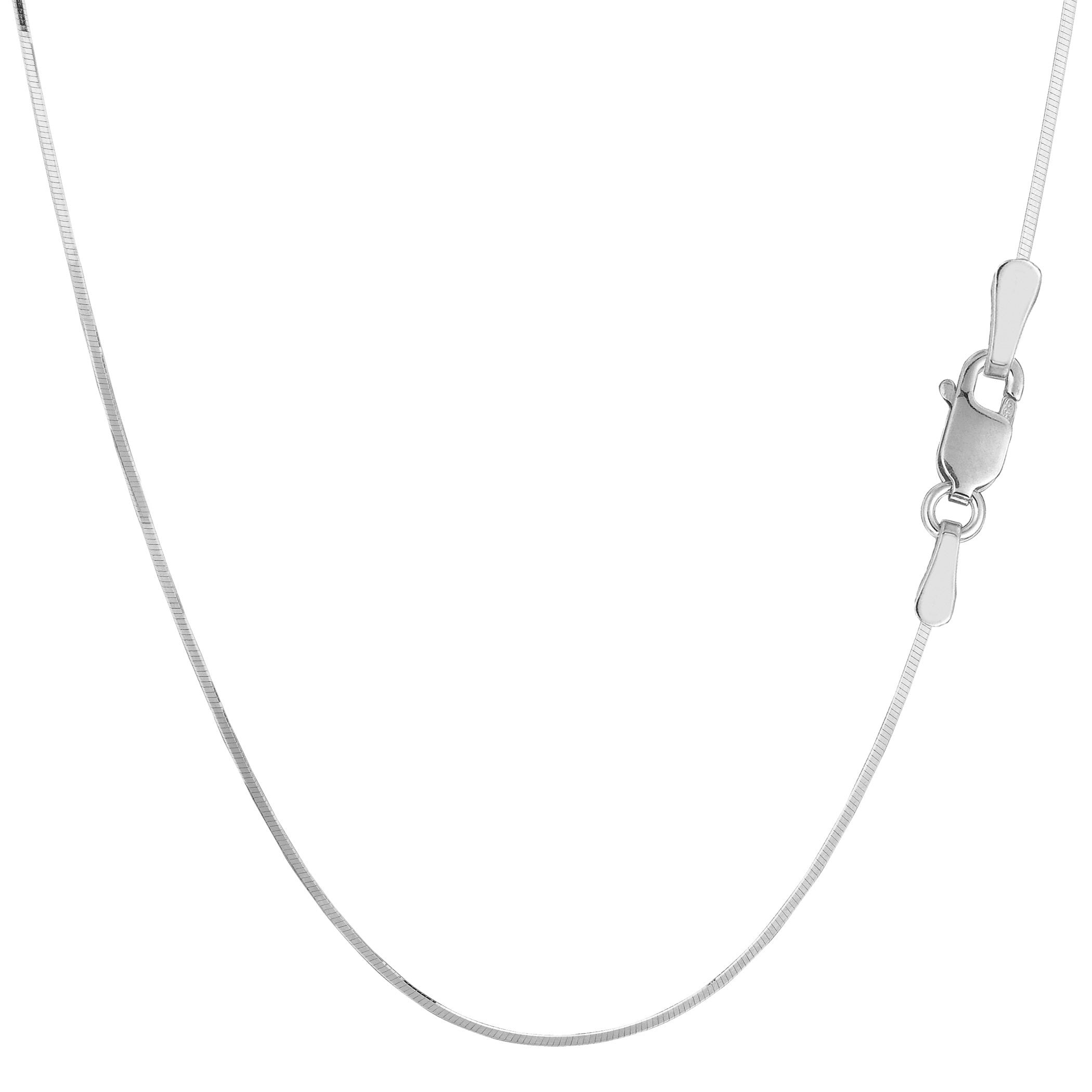 Collar de cadena de serpiente octogonal chapada en rodio de plata de ley, joyería fina de diseño de 0,9 mm para hombres y mujeres