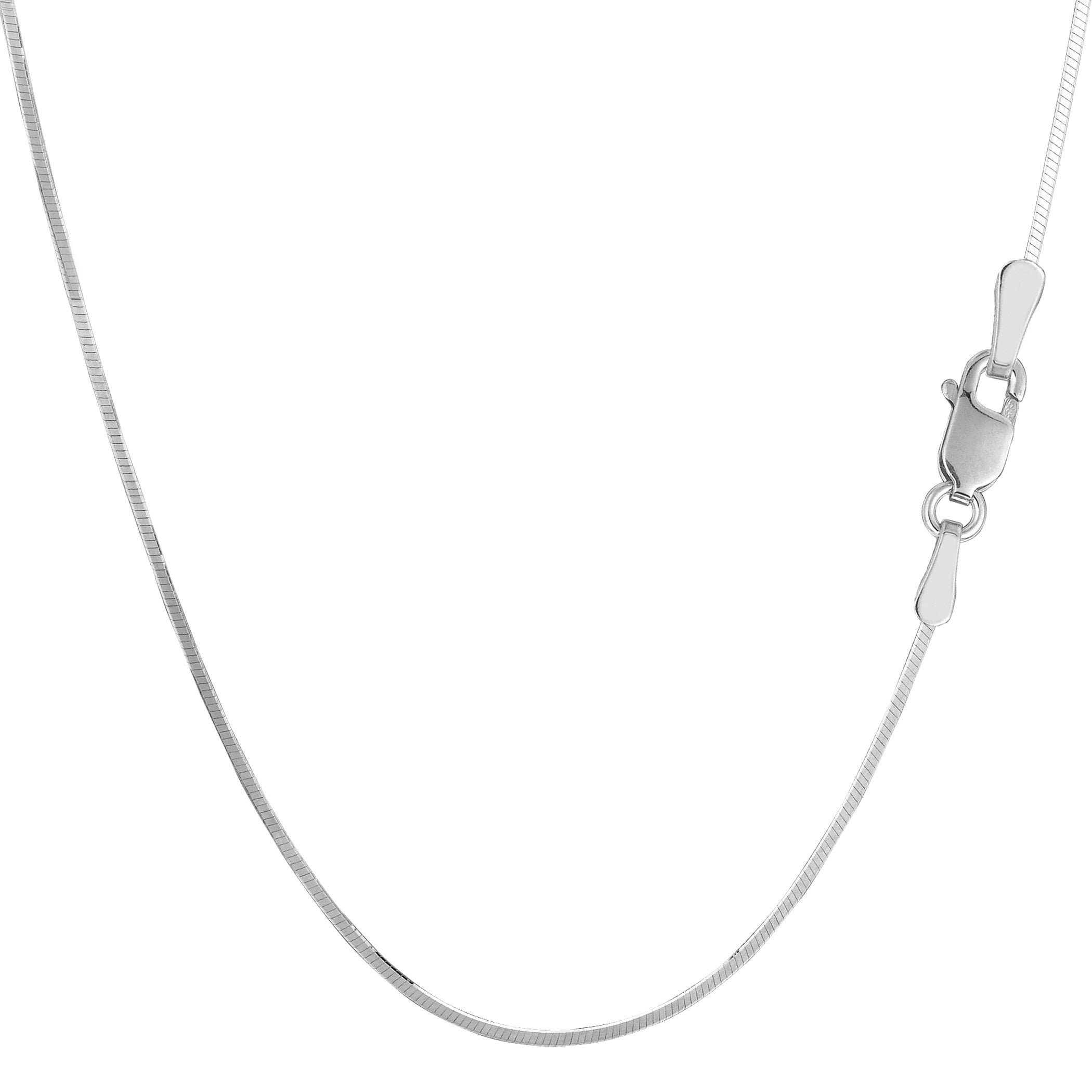 Collar de cadena de serpiente octogonal con baño de rodio en plata de ley, joyería fina de diseño de 1,2 mm para hombres y mujeres