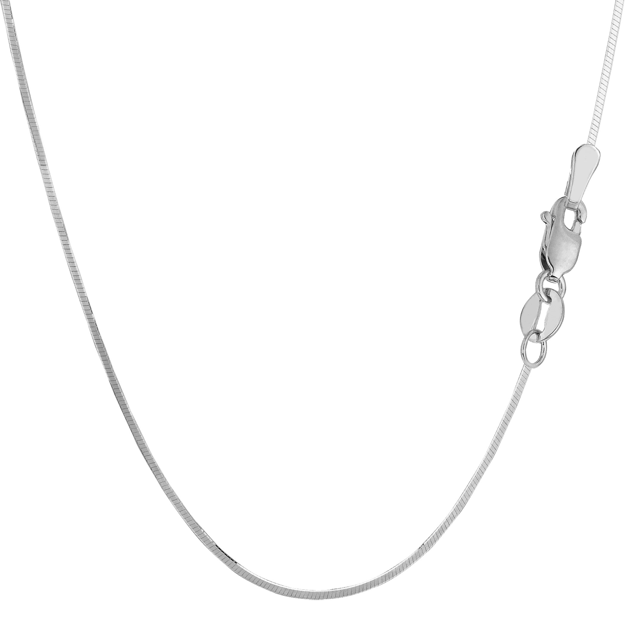 Sterling Silver Rhodium Plated Octagonal Snake Chain Necklace, 1.3mm fine designer jewelry for men and women