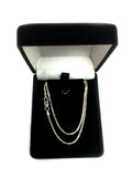 Sterling Silver Rhodium Plated Sparkle Chain Necklace, 1,5mm