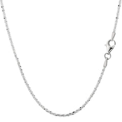 Sterling sølv rhodiumbelagt sparkle kjede halskjede, 2,2 mm fine designersmykker for menn og kvinner