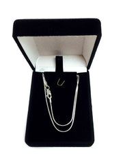 Collar de cadena de serpiente redonda chapada en rodio de plata de ley, joyería fina de diseño de 1,1 mm para hombres y mujeres