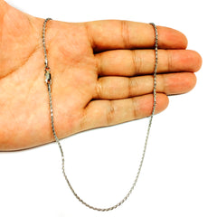 Sterling Silver Rhodium Plated Spiga Chain Halsband, 1,5 mm fina designersmycken för män och kvinnor