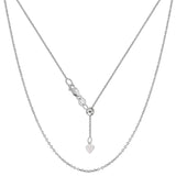 Sterling Silver Rhodium Plated Adjustable Cable Chain - Width 0.9mm - JewelryAffairs
 - 1