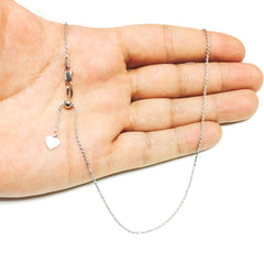 Collana a catena regolabile in corda regolabile in argento sterling placcato rodio, 1,0 mm, 22" gioielli di design per uomini e donne