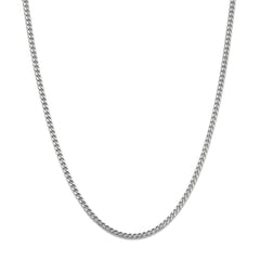 Collar de cadena Franco de oro macizo blanco de 14 quilates, joyería fina de diseño de 1,8 mm para hombres y mujeres